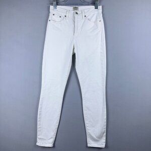 J.Crew 9' High Rise Toothpick Skinny Jeans Womens Size 27 Light Wash White